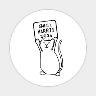 Cute Cat and Kamala Harris 2024 Sign Magnet